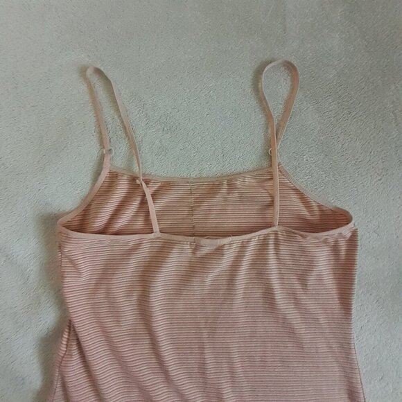 GAP Body Women's Small Vintage Y2K Pink White Stripe Spaghetti Strap Cami Dress - Picture 11 of 16